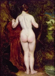 Stående kvinnelig akt ved en bekk, 1825